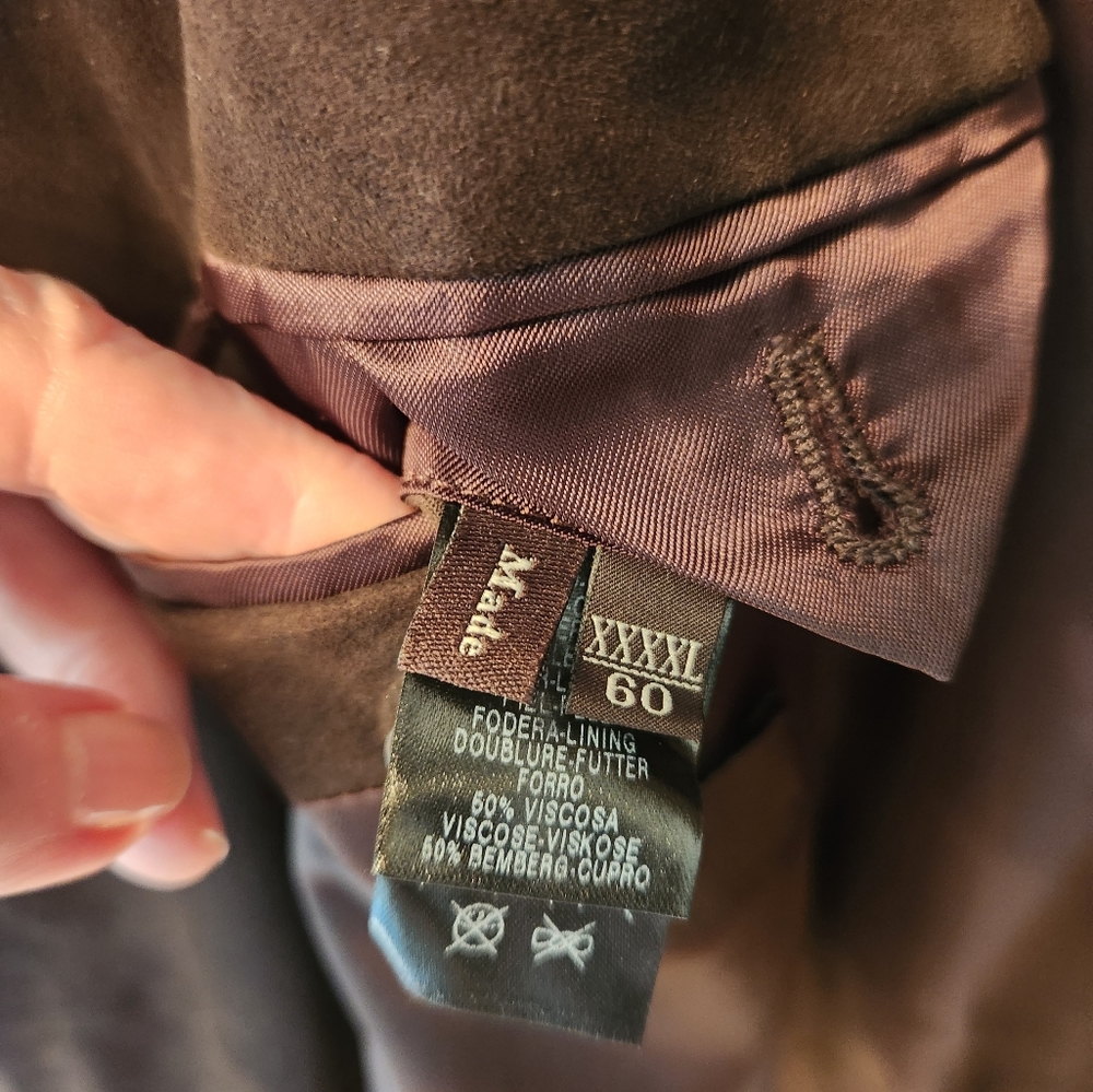 Zegna MEN'S LEATHER size 60 brown suede jkt..looks new - Picture 10 of 14